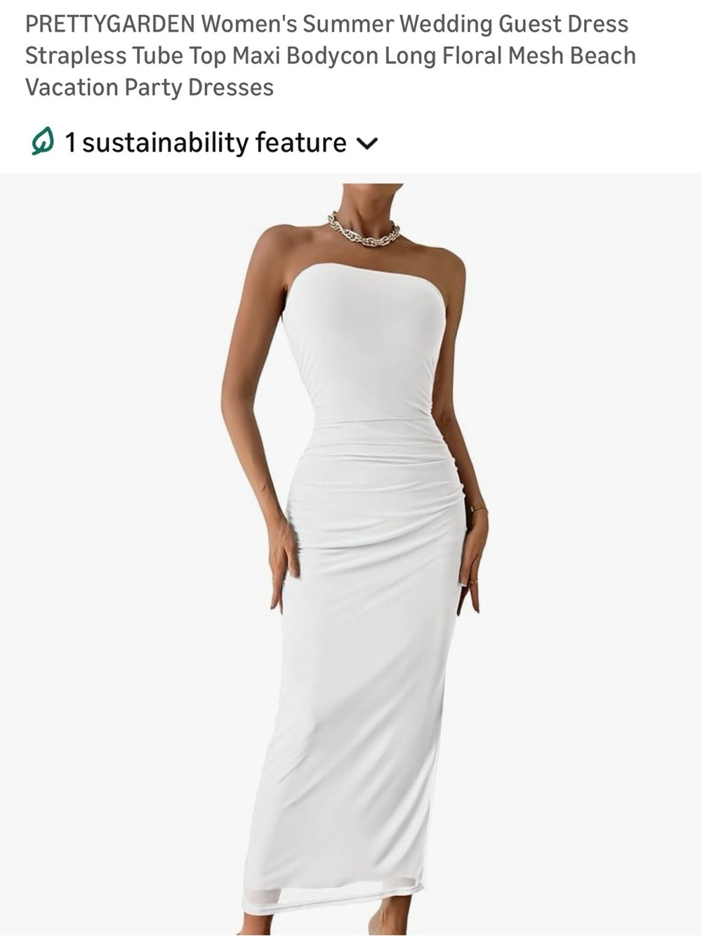 NWT Pretty Garden White Strapless Dress